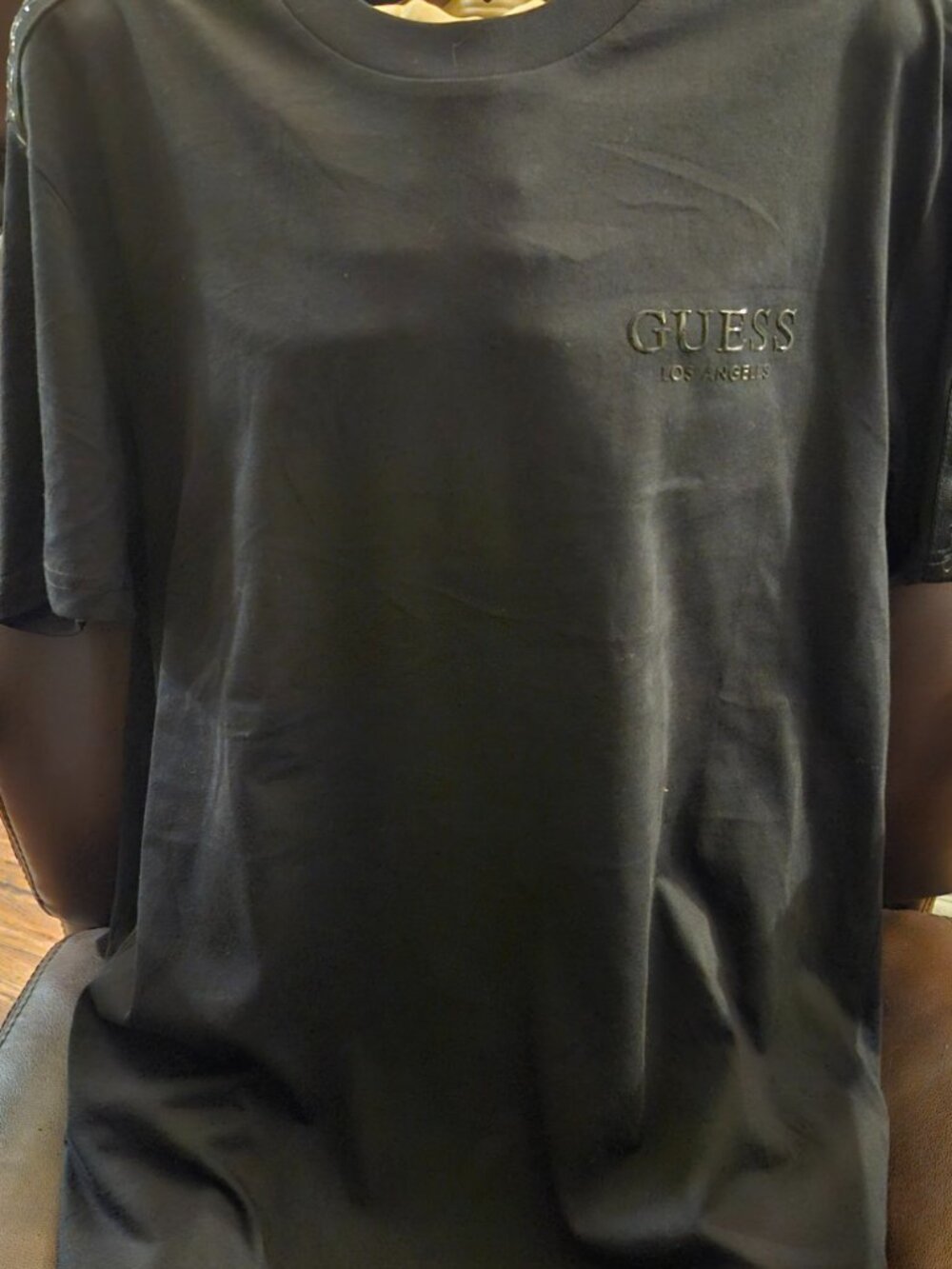 GUESS Los Angeles Men's Black Logo Tape T-Shirt Large NWT
